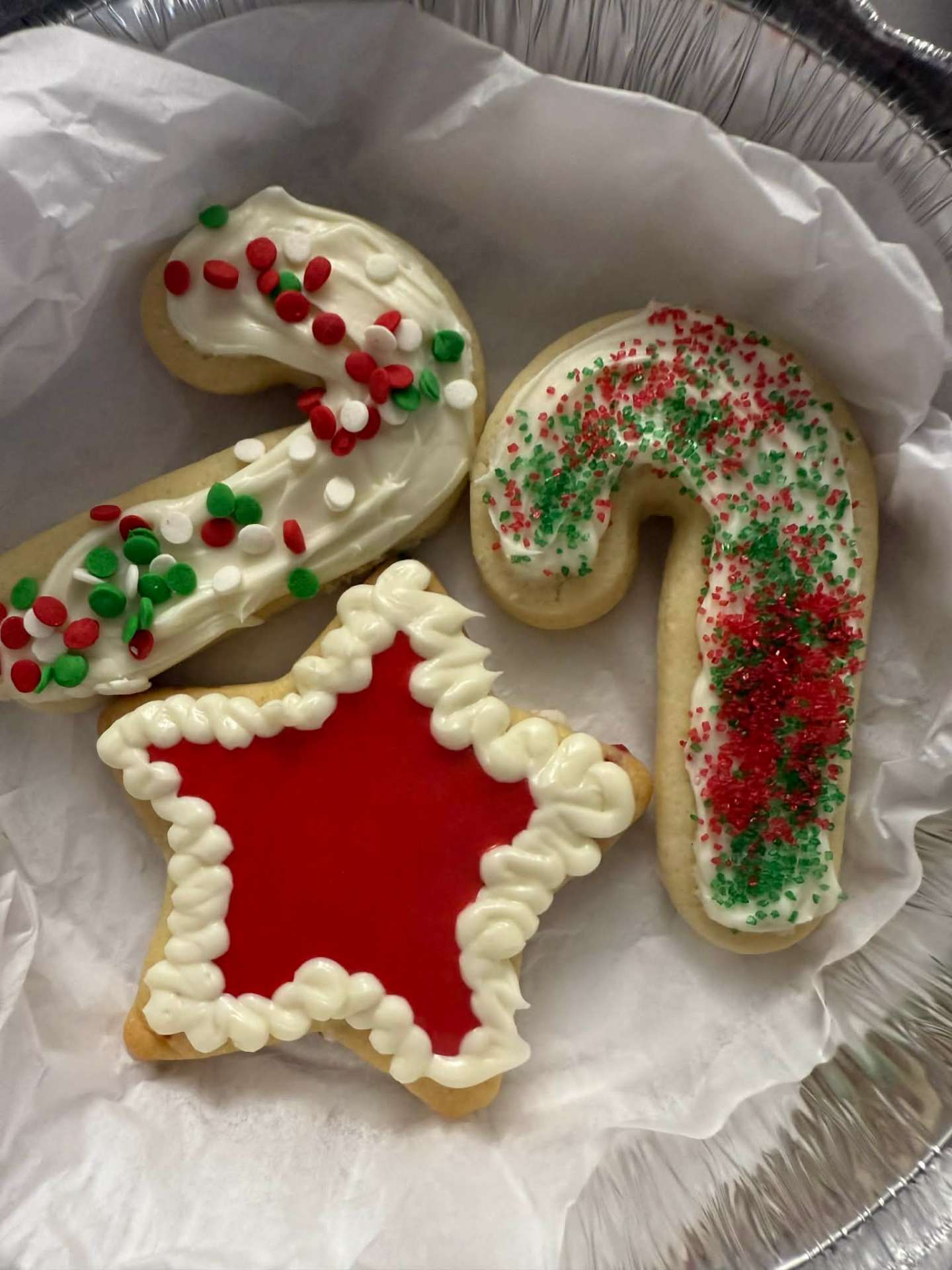 Decorated sugar cookies for a wedding dessert bar